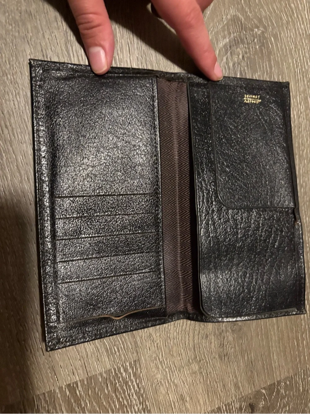 Men's Black Leather Key & Card Holder - Slim Long Wallet Style